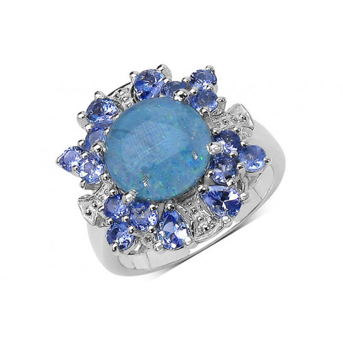 Inel Din Argint Cu Opal Natural Si Tanzanit Magazin Online De