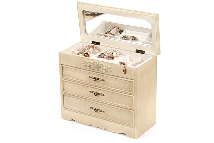 Caseta De Bijuterii Din Lemn Shabby Chic Coral Magazin Online De Bijuterii