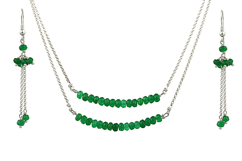 Set Bijuterii Jad Verde Fatetat Si Argint Magazin Online De