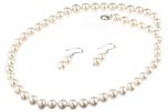 Set clasic perle naturale albe 6 - 8 mm A