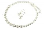 Set perle de Mallorca albe si rhinestone