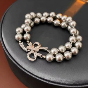 Bratara "Double Knot" din perle si cristale
