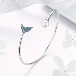 Bratara "Ocean Charm" din argint, cristale si perla