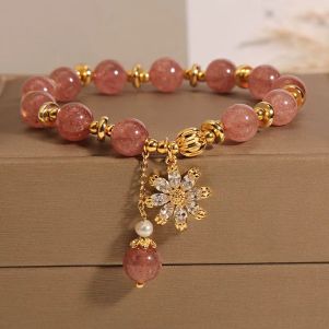Bratara "Twilight Rose" din cuart si cristale