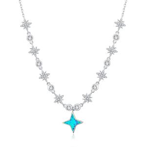 Colier "Estrellas" din argint si cristale