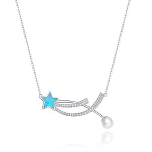 Colier "Shooting Star" din argint si cristale