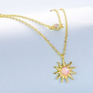 Colier "Sunshine" din argint placat cu aur