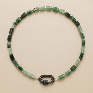 Colier "Demeter" din cuart verde