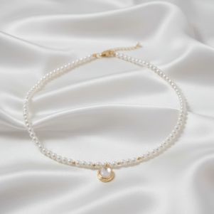 Colier "Moonveile" din perle de Mallorca