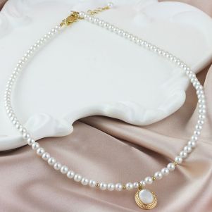 Colier "Moonveile" din perle de Mallorca