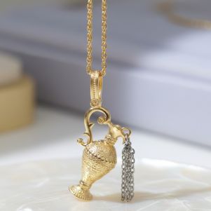 Colier "Metallic Water" placat cu aur