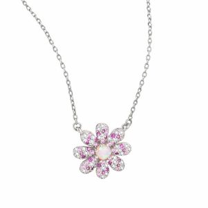 Colier "Colorful Flower" din argint si cristale