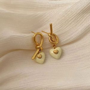 Cercei "Love Knot" placati cu aur