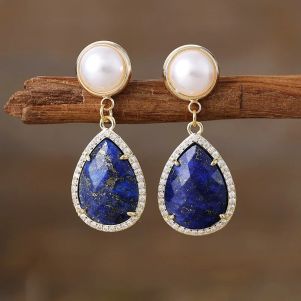 Cercei "Peraleda" din lapis lazuli
