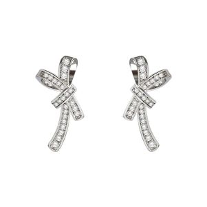 Cercei "Bright Grey" placati cu argint