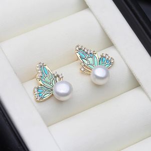 Cercei "Gracefully" placati cu aur