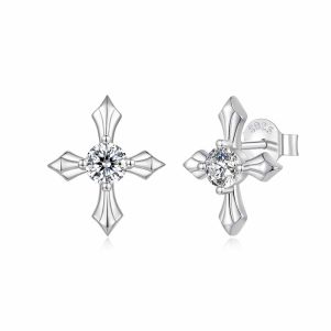 Cercei "Faith Sparkle" din argint si Moissanite