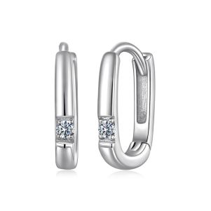 Cercei "Celeste Spark" din argint si Moissanite