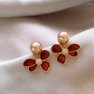 Cercei "Vintage Daisies" placati cu aur