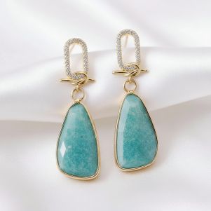 Cercei "Overhand Knot" din amazonit