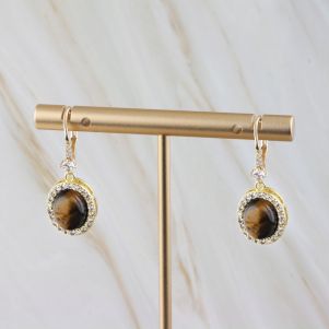 Cercei "Zerina" din ochi de tigru