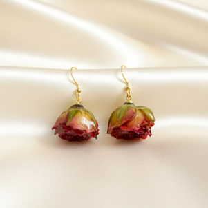 Cercei "Flowerbud" placati cu aur