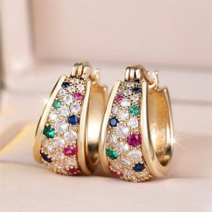 Cercei "Valentina" placati cu aur