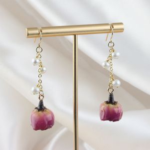 Cercei ''Admiral'' din boboc de trandafir