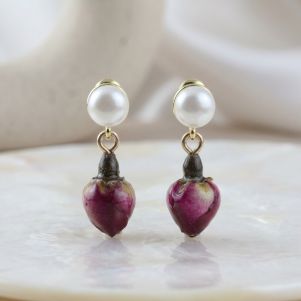 Cercei ''Ascot'' din boboc de trandafir