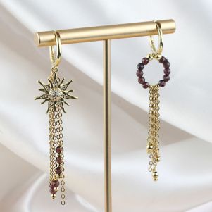 Cercei asimetrici ''Musimara" din granat