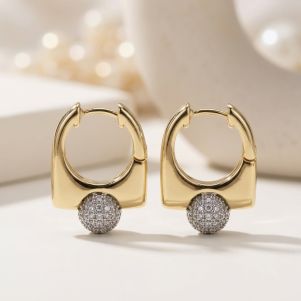 Cercei "Balinesse" placati cu aur