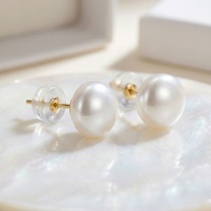 Cercei "Pure Dot" din perle si argint