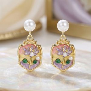 Cercei "Solero" placati cu aur