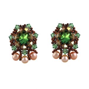 Cercei exclusivisti din perle naturale si cristale Swarovski Scarabaeus