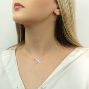 Colier "Fluture origami" din argint