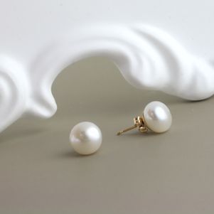 Cercei din perle naturale AAAA si aur 14k
