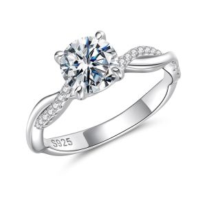 Inel "Madrianne" din argint si Moissanite