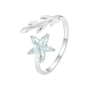 Inel "Star Petals" din argint si cristale