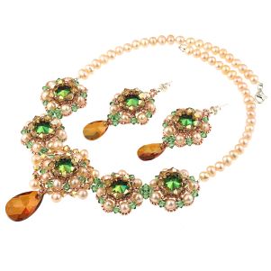 Set exclusivist din perle naturale si cristale Swarovski Scarabeus