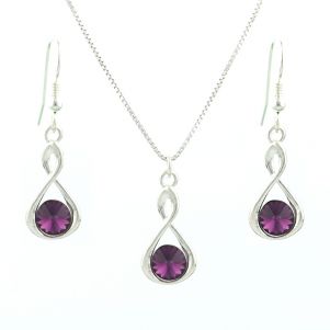 Set Infinity din argint si cristale Swarovski