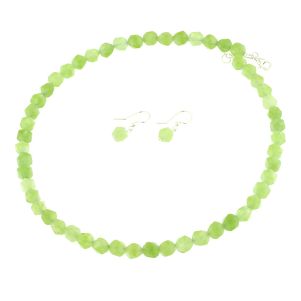 Set din peridot fatetat si argint