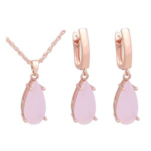 Set "Pink Drops" placat cu aur roz