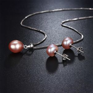 Set "Tender Pearl" din argint si perle naturale