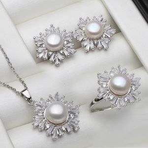 Set "Morning White" placat cu rodiu