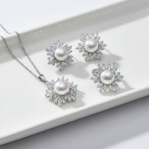 Set "Morning White" placat cu rodiu