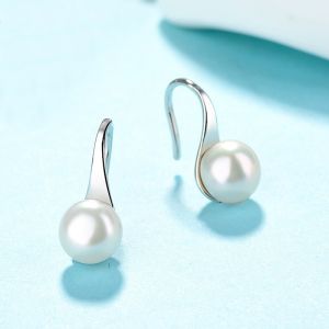 Cercei din argint si perle naturale buton