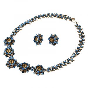 Set exclusivist din cristale Swarovski Metal Blue