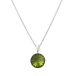 Colier din argint si Swarovski Olivine