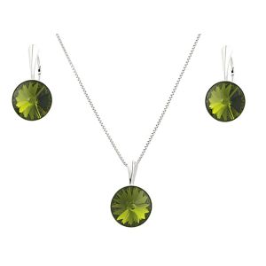Set din argint si Swarovski Olivine