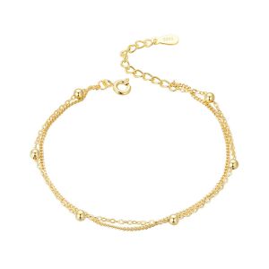 Bratara dubla din argint placat cu aur 14k